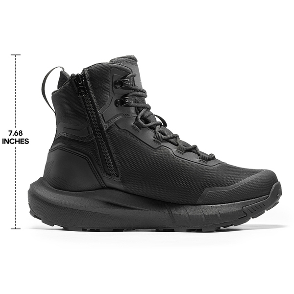 Botas de Senderismo Táctical para Hombre Ligeras con Suela Acolchada para Trabajo todo el día Cremallera Lateral Motocicleta Combate